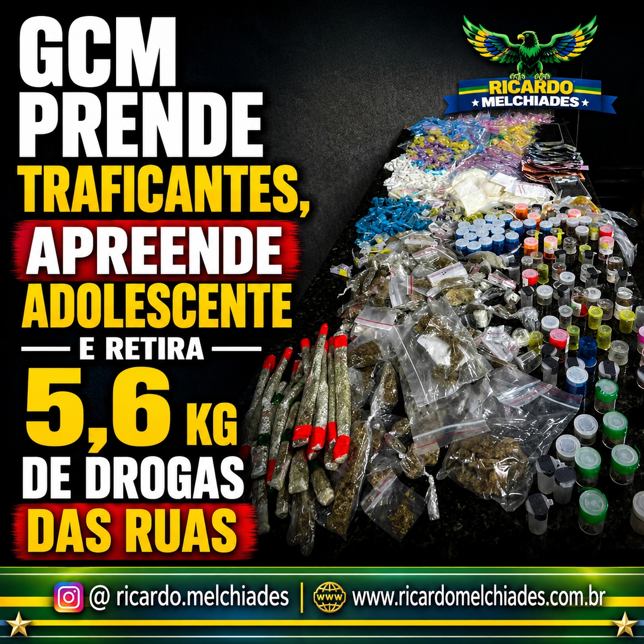 GCM PRENDE TRAFICANTES, APREENDE ADOLESCENTE 